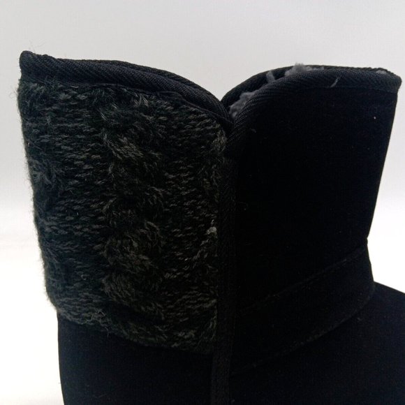 Muk Luks Black Jada Synthetic Short Boots Faux Fur Lined Women's Size 7 M Bootie - Picture 2 of 6